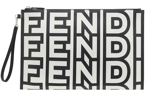 fendi black flats|fendi flat pouch large.